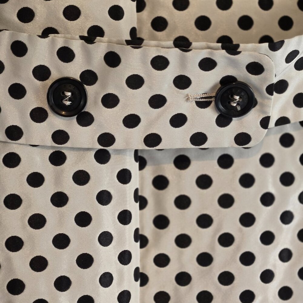 Weekend Max Mara Polka Dot Trench Coat Black White Belted Jacket Size 4 - Picture 5 of 16